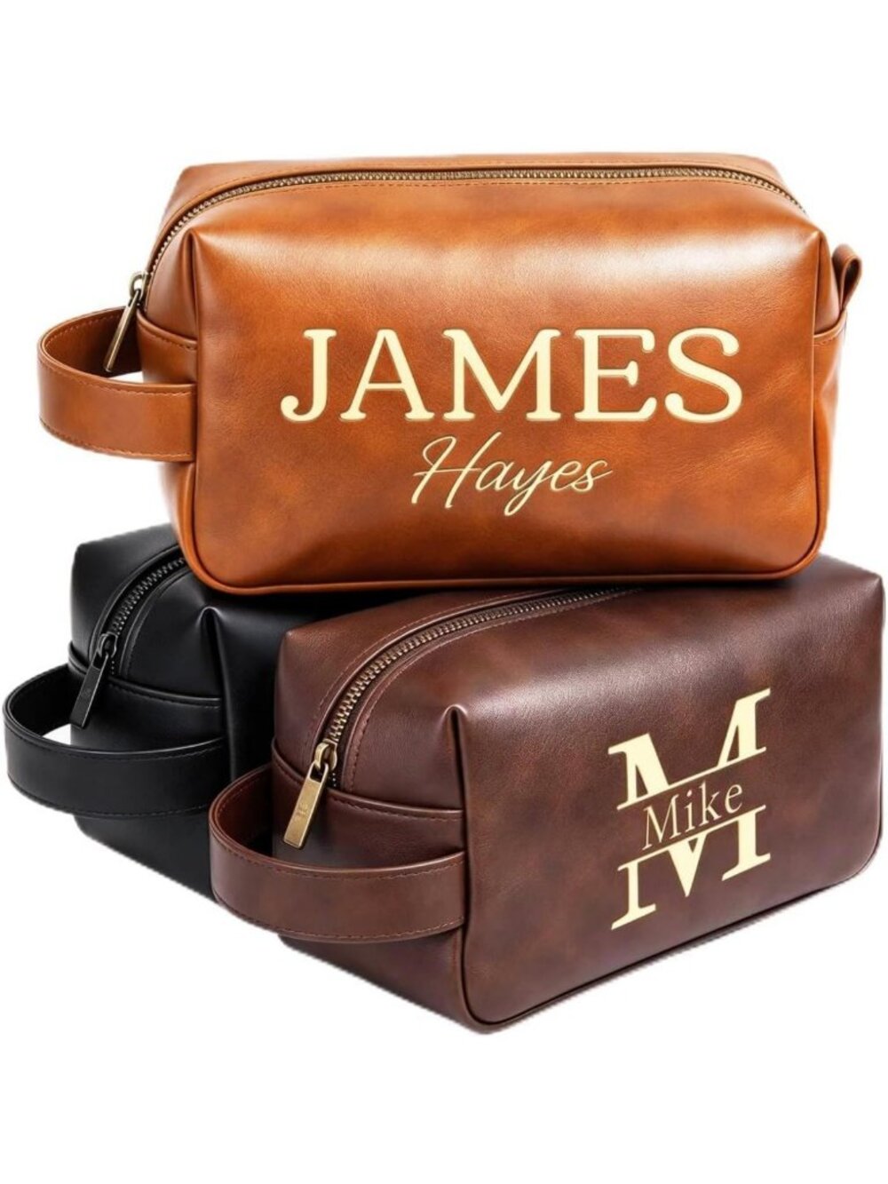 Custom Leather Toiletry Bag for Men | Personalized Grooming Kit | Perfect Gift